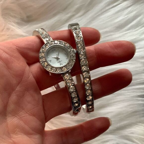 Gift watch set quartz diamonds bracelet - Picture 4 of 4